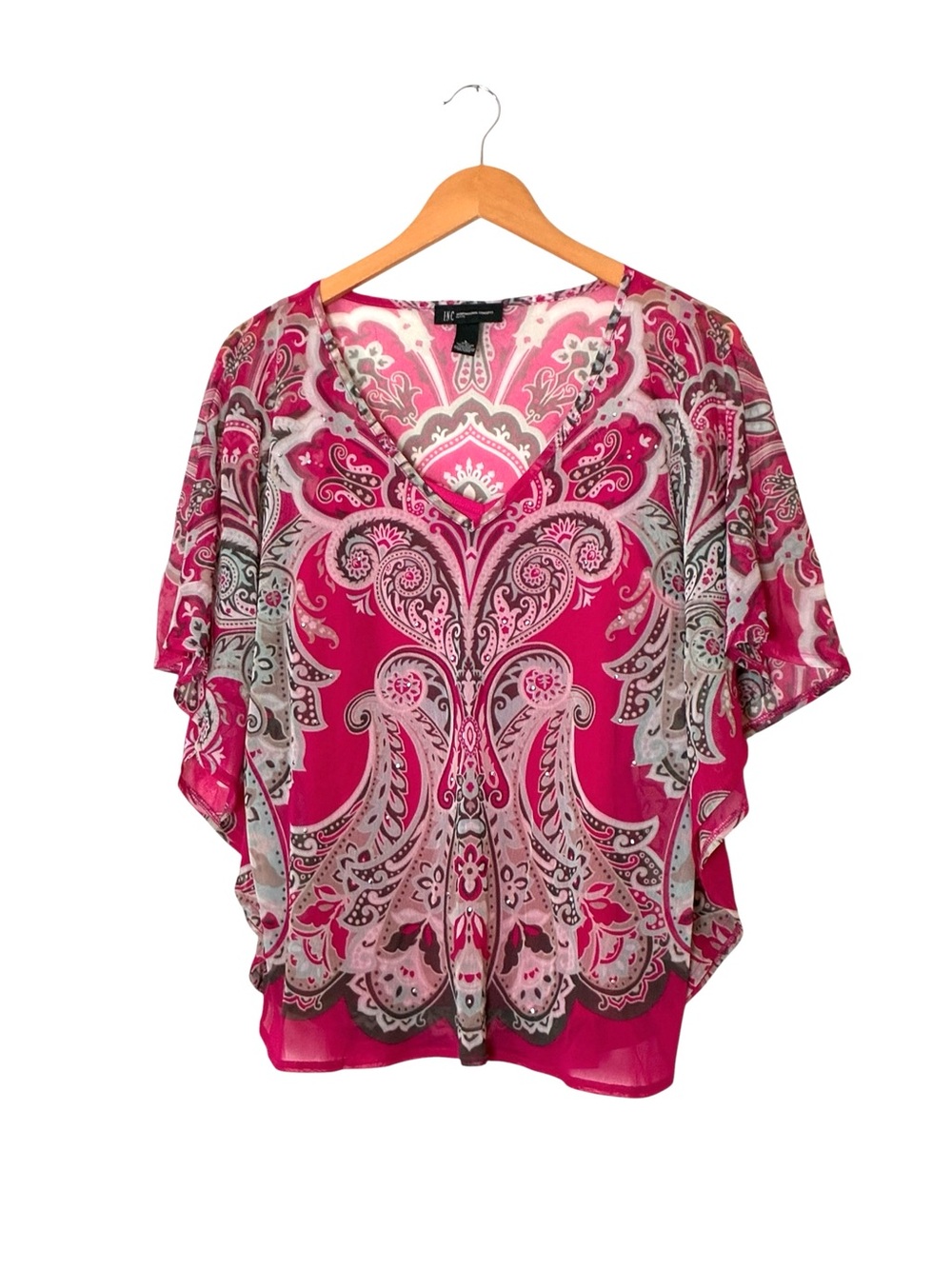 I.N.C | LIKE NEW Paisley pink sheer loose boho blouse and camisole size large